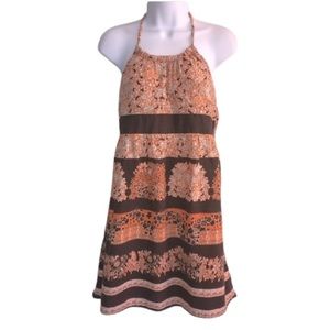 No Boundaries Orange and Brown Backless Dress